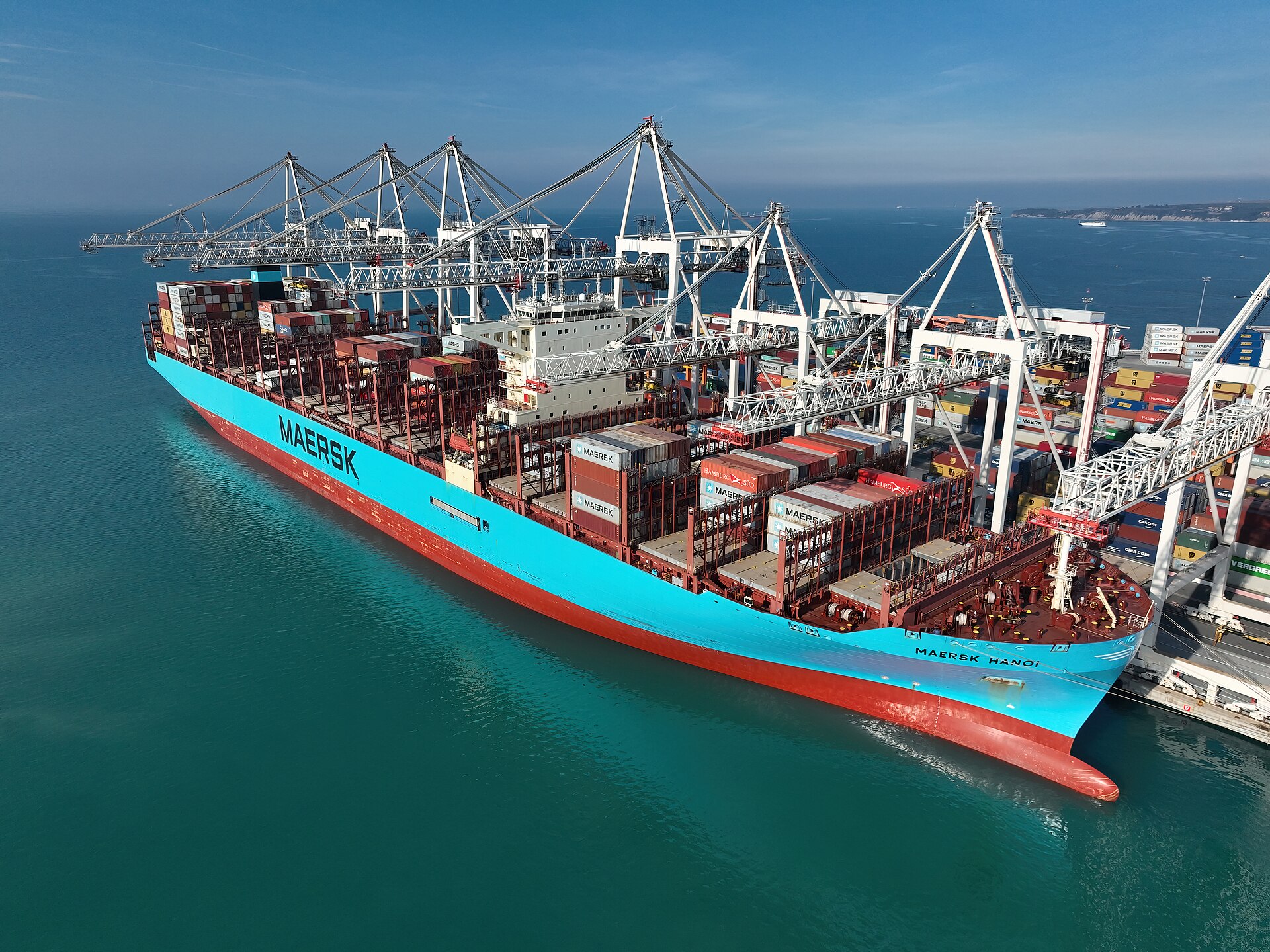 Container ship at a Chinese port